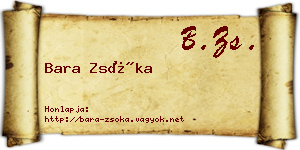 Bara Zsóka névjegykártya
